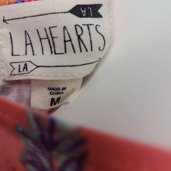 LA HEARTS Pink Floral Sleeveless Button Front Dress Womens Size M Medium - Picture 6 of 8